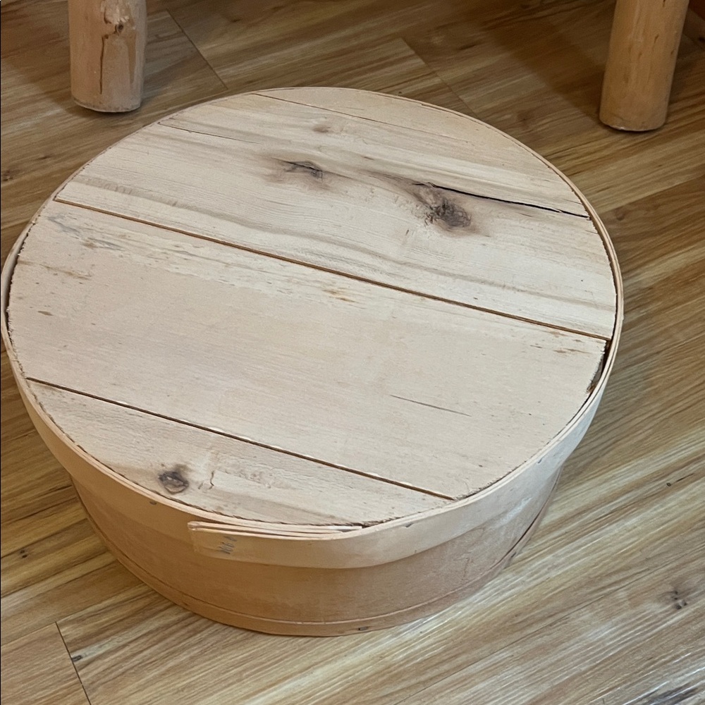 Round Wooden Storage Box